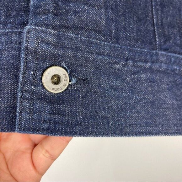 Rag & Bone Color Block Blue Denim Jean Vest Sleeveless Women's Size XS Oversized - Picture 9 of 10